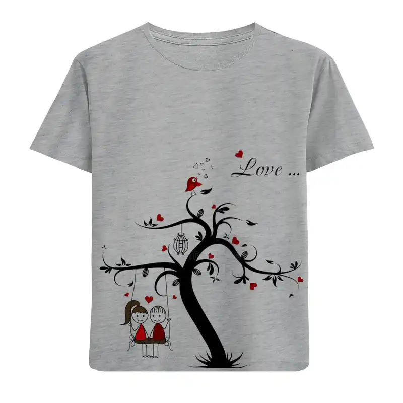 تی شرت آستین کوتاه بچگانه مدل درخت عاشق F604