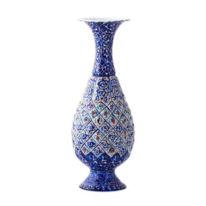 گلدان میناکاری مسی رستا طرح صراحی 19-12-102 ارتفاع 20 سانتی متر