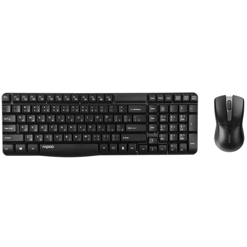 کیبورد و ماوس بی‌سیم رپو مدل X1800 با حروف فارسی