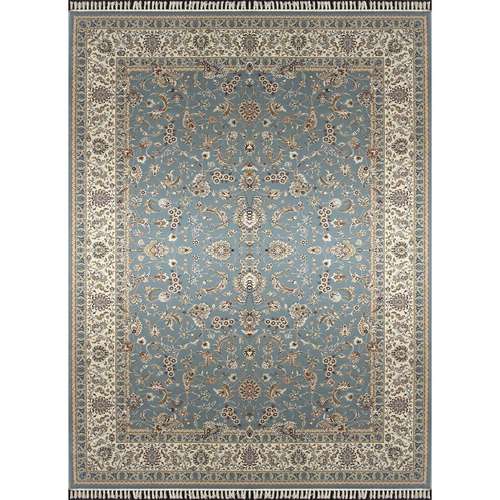 فرش ماشینی زمرد مشهد طرح 14009 زمینه آبی