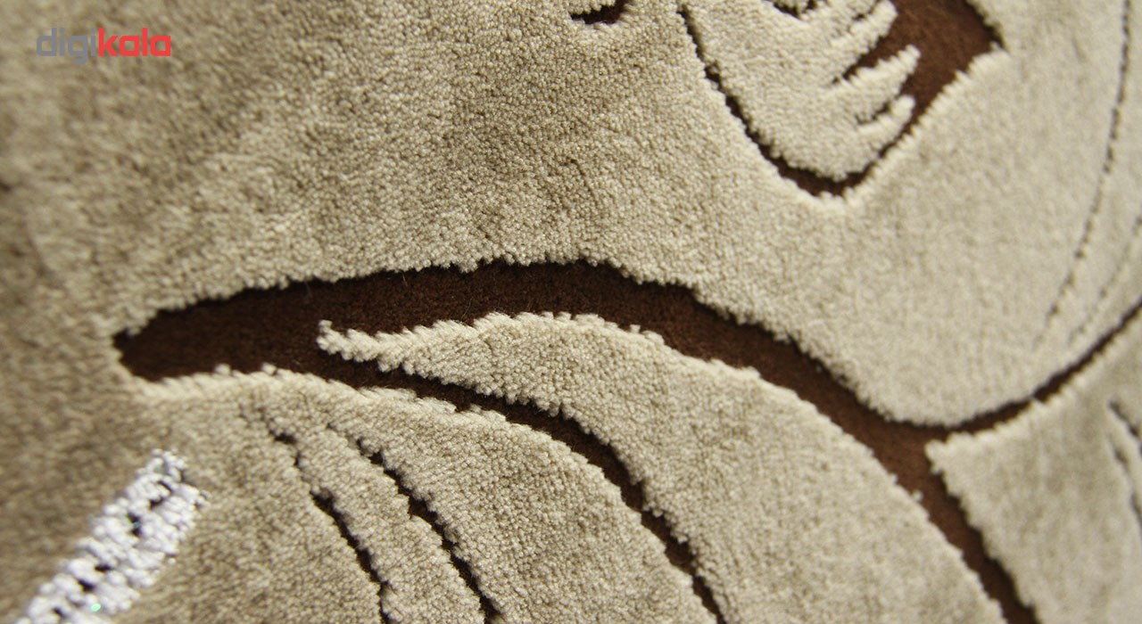 فرش ماشینی زمرد مشهد طرح 1705 زمینه قهوه ای