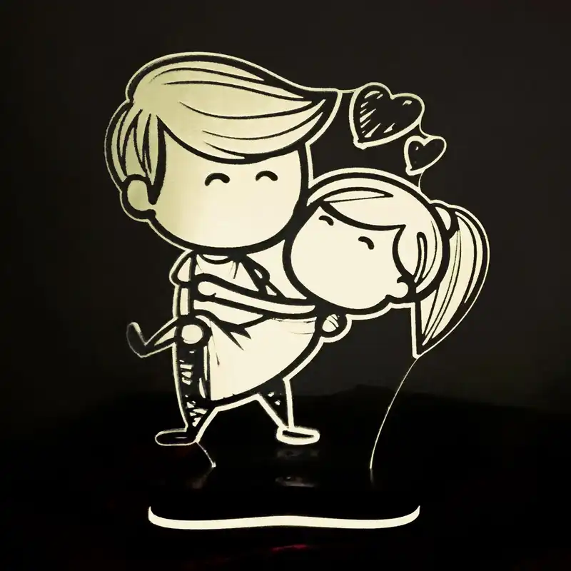 چراغ خواب سه بعدی گالری دیکوماس طرح با هم 2 کد DMS124