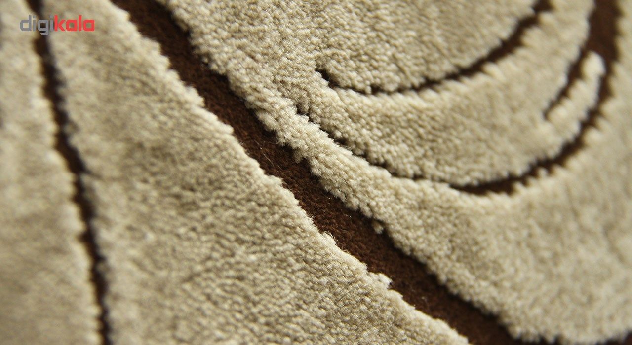 فرش ماشینی زمرد مشهد طرح 1705 زمینه قهوه ای