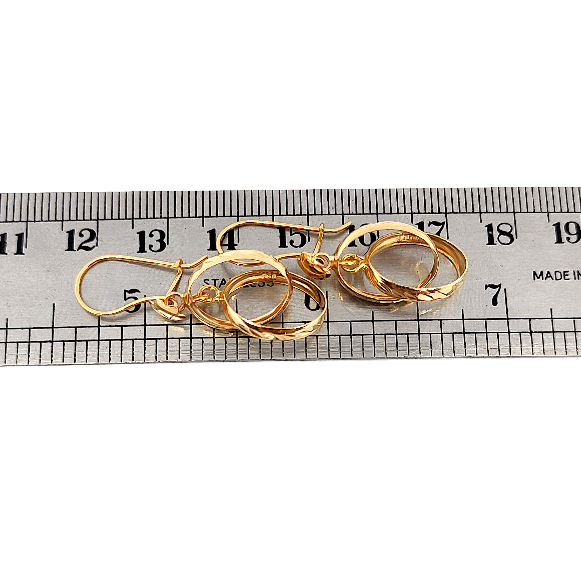 گوشواره طلا 18 عیار زنانه طلا و جواهرسازی افرا مدل تراش ۲۵۲۲۵۲