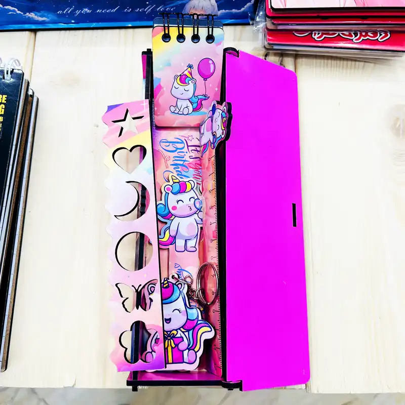 بسته لوازم تحریر مدل یونیکورن فانتزی مجموعه 6 عددی