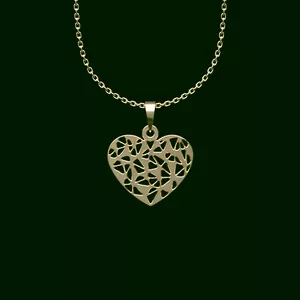 گردنبند طلا 18 عیار زنانه مدوپد مدل قلب کد V2-1-1033