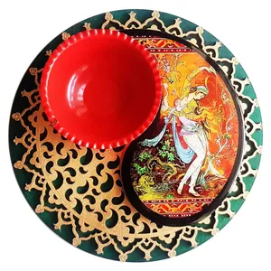 جای زیورآلات چوبی ناریا طرح ترمه قرمز