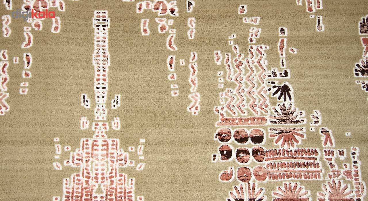 فرش ماشینی زمرد مشهد طرح 1723 زمینه قهوه ای