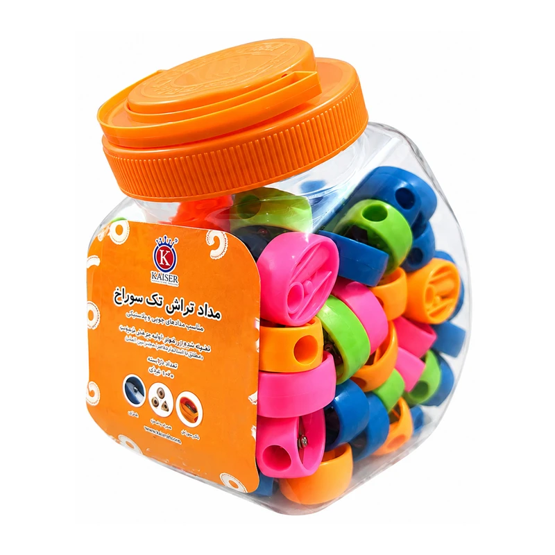 تراش کایزر کد SK271 مدل بیضی نئونی قوطی 96 عددی