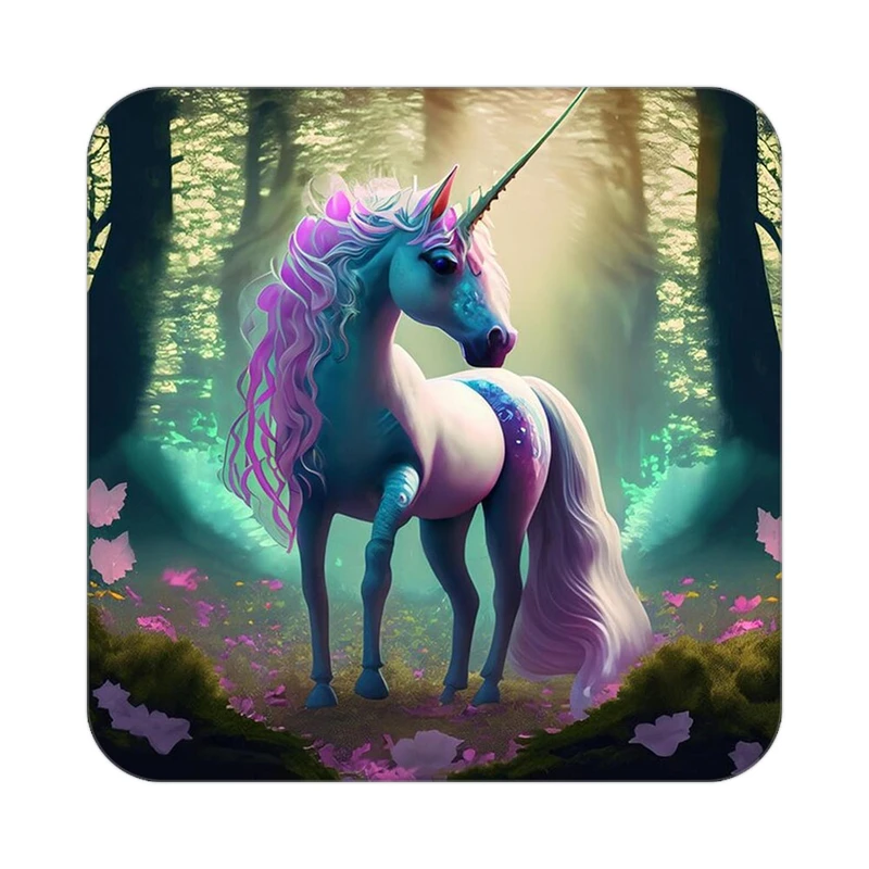 زیر لیوانی کاکتی طرح اسب تک شاخ و یونیکورن مدل mp32644