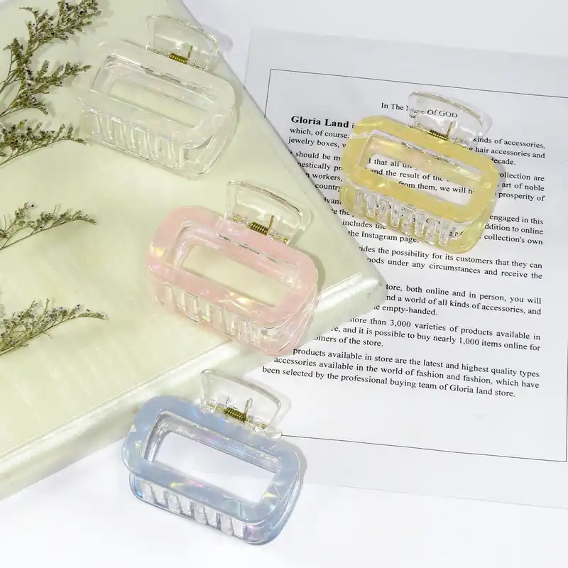 کلیپس مو زنانه مدل مکعبی کریستالی کد G_Lnd_1456