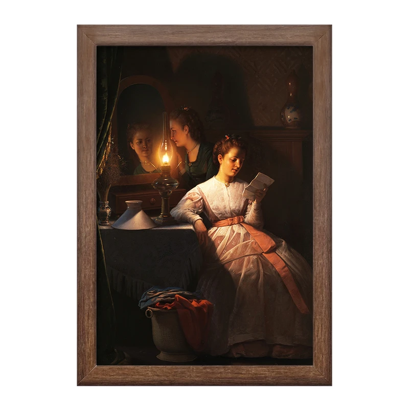 تابلو خندالو طرح نقاشی نامه عاشقانه اثر پتروس ون شندل کد F12262