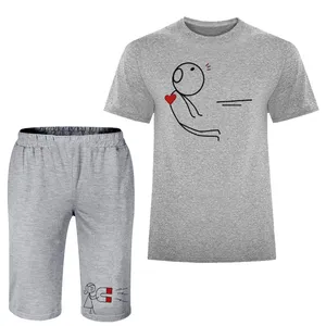 ست تی شرت و شلوارک مردانه مدل عشق 62