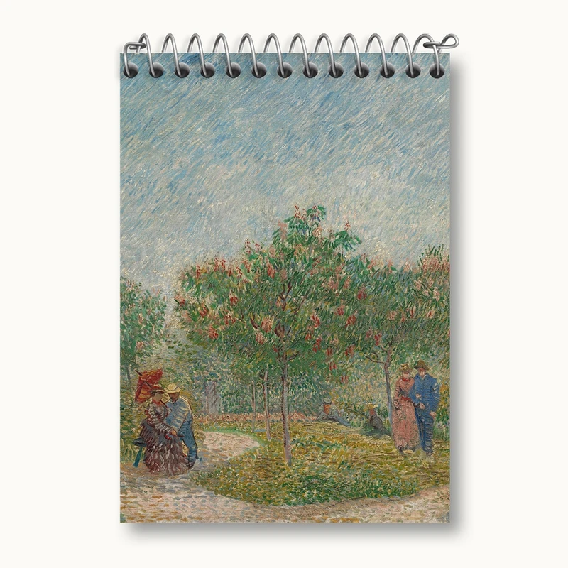 دفتر یادداشت 50 برگ خندالو مدل باغ با زوج های خواستگار ونسان ونگوگ (Van Gogh) کد 36799