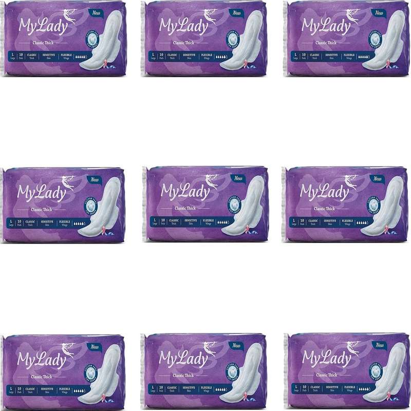 نوار بهداشتی مای لیدی مدل Classic purple مجموعه 9 عددی 