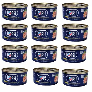 کنسرو تن ماهی در روغن آفتابگردان تاپسی - 180 گرم بسته 12 عددی