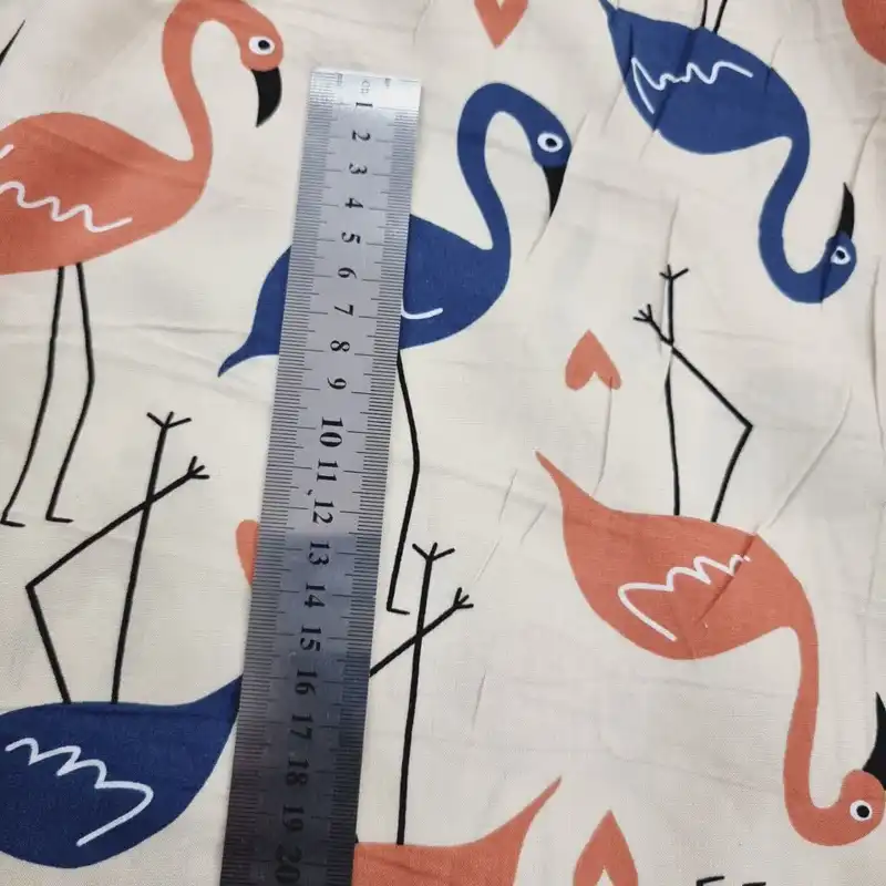 پارچه لباس مدل کودری نخی طرح فلامینگو کد B