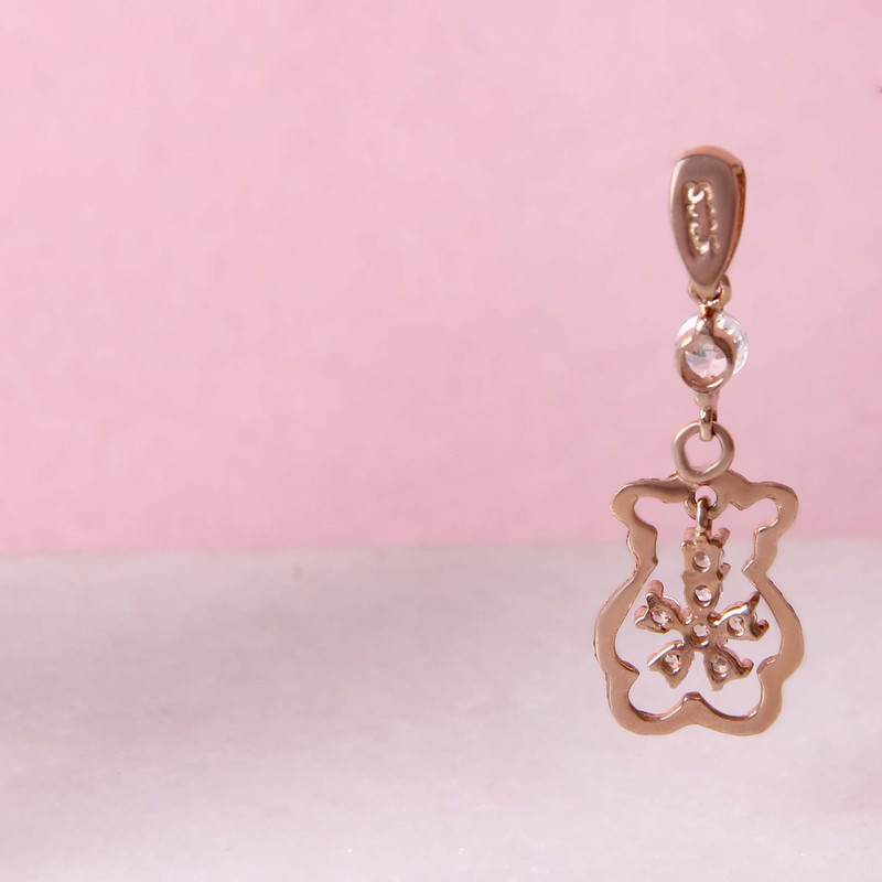 آویز گردنبند نقره زنانه بازرگانی میلادی مدل خرس PKR_174