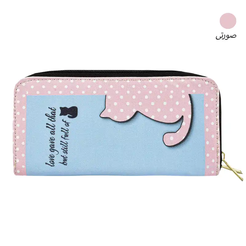 کیف پول زنانه مدل گربه خال خالی 8511