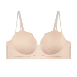 سوتین اسفنجی لیزری جکدار بدون فنر زنانه مدل صدفی کد 8035