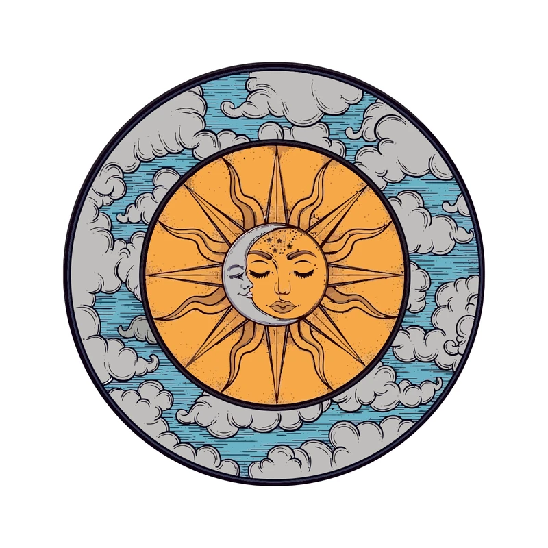 استیکر خودرو پویا مارکت طرح ماه و خورشید کد 2115