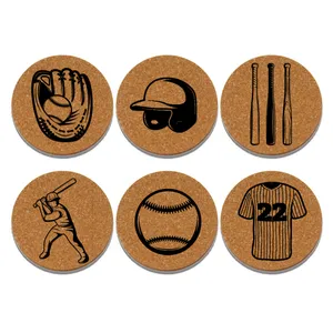 زیر لیوانی مدل بیسبال Baseball مجموعه 6 عددی