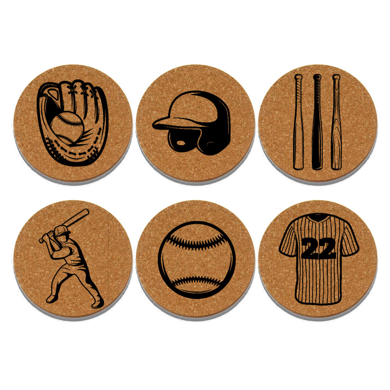 زیر لیوانی مدل بیسبال Baseball مجموعه 6 عددی