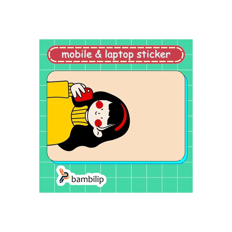 استیکر بامبیلیپ مدل کارت عابر طرح دختر لپ گلی و سلفی کد 2079884