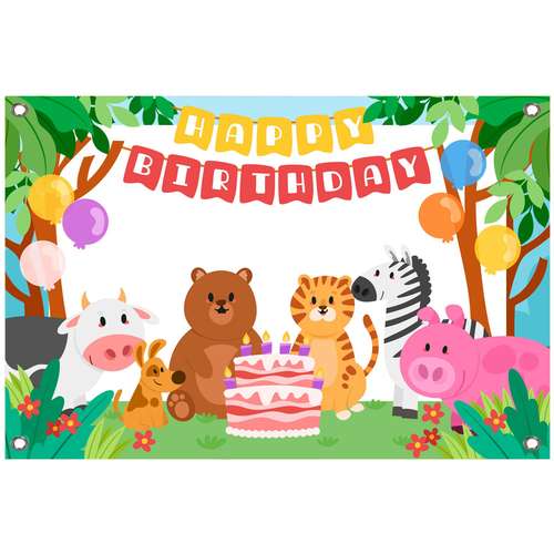 بنر تم تولد طرح حیوانات جنگل کد H10