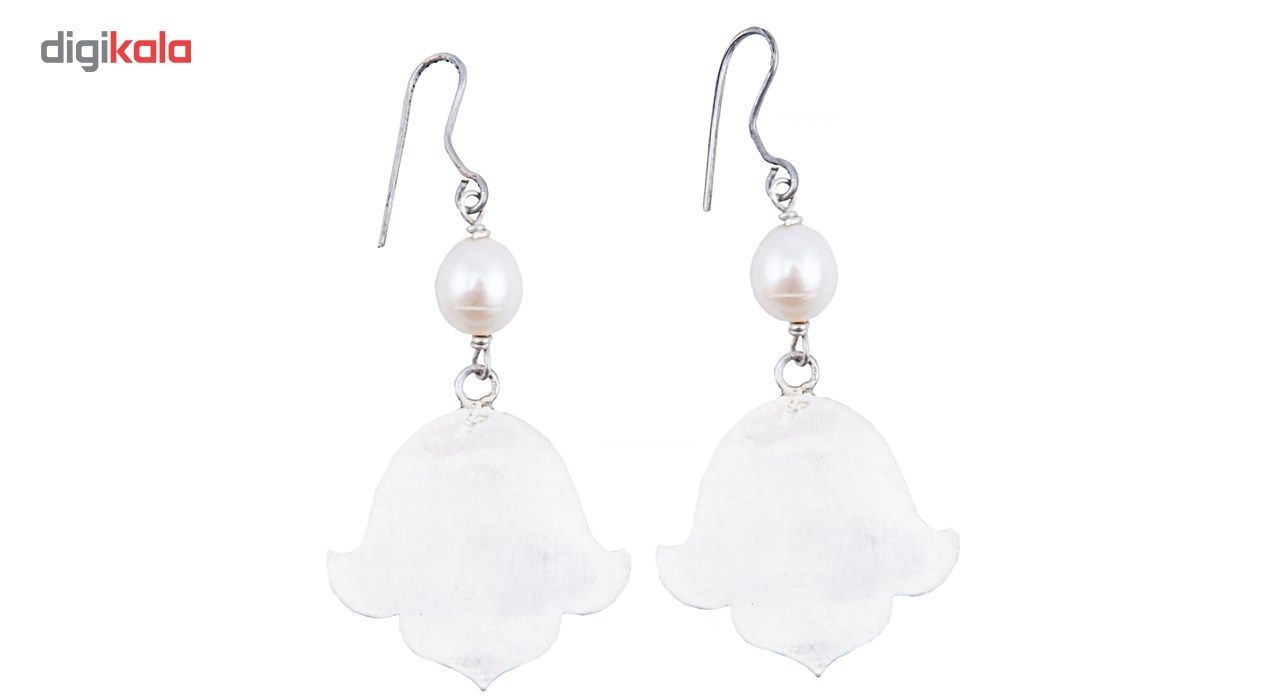گوشواره نقره و مروارید سنگ و زر مدل sz111617 -  - 2