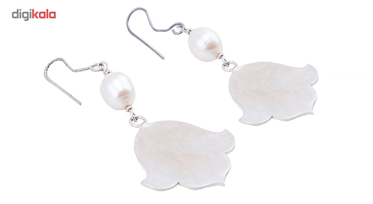 گوشواره نقره و مروارید سنگ و زر مدل sz111617 -  - 4