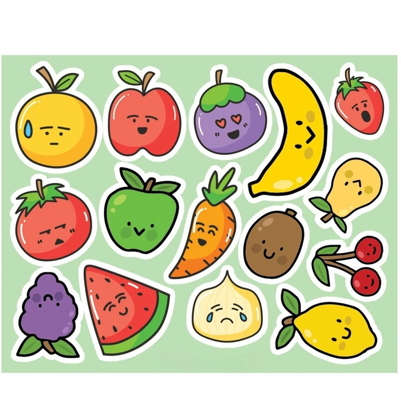 استیکر تزئینی موبایل مدل میوه  کد 2 مجموعه 15 عددی