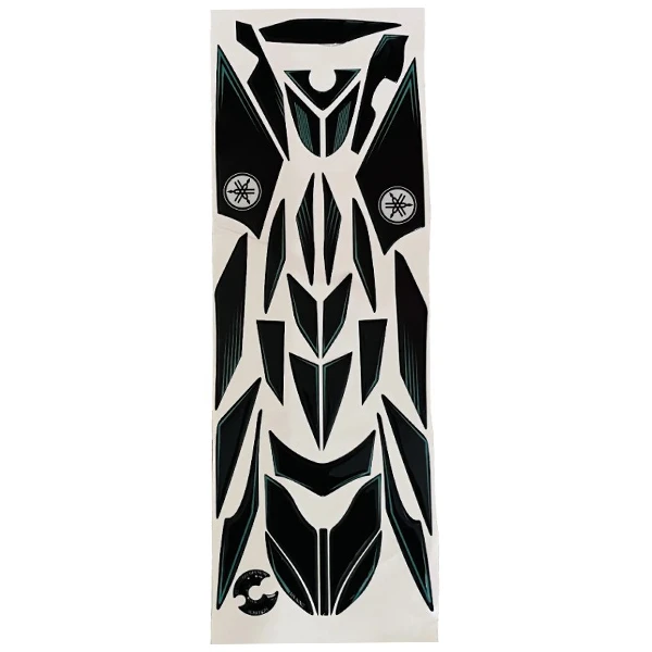 برچسب بدنه موتور سیکلت وارون مدل ژله ای کد B-11-BLK-FIROZ مناسب برای یاماها MX KING بسته 30 عددی