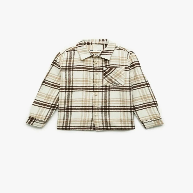 پیراهن آستین بلند یقه برگردان پسرانه کوتون مدل 6wkb60012tw