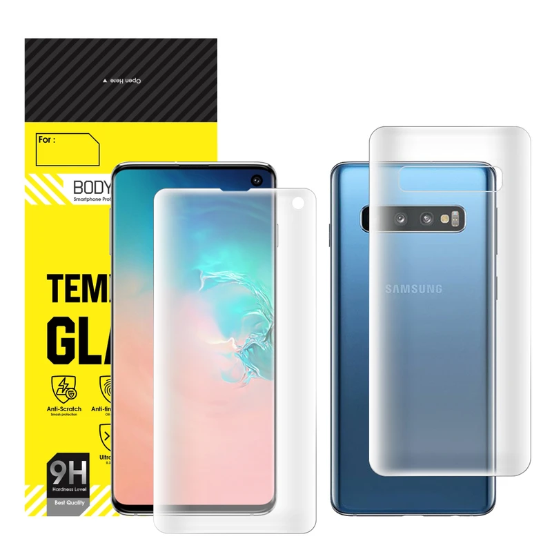 محافظ صفحه نمایش مات بادیگارد مدل HydroGel مناسب برای گوشی موبایل سامسونگ Galaxy S10 به همراه محافظ پشت