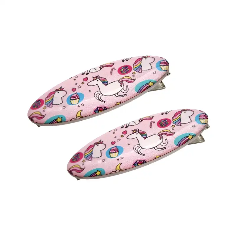 گیره مو دخترانه مدل یونیکورن کد SNG262-PK بسته 2 عددی