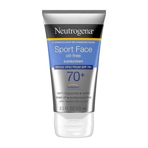 لوسیون ضد آفتاب بی رنگ نوتروژینا SPF 70 مدل Sport Face  ‌مناسب انواع پوست حجم 73 میلی‌لیتر