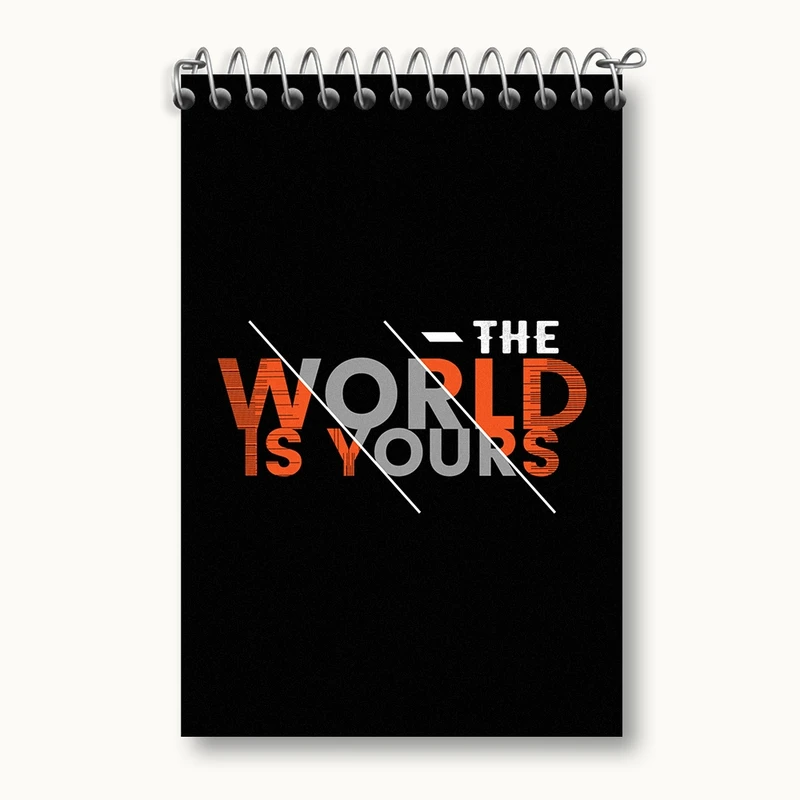 دفتر یادداشت 50 برگ خندالو مدل The World Is Yours کد F1064