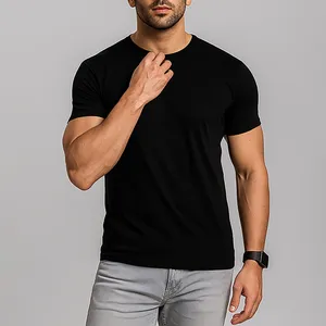 تی شرت آستین کوتاه مردانه مدل نخ پنبه ای ساده کد BZ1