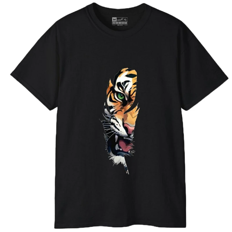 تی‌شرت آستین کوتاه مردانه پاد آفرین مدل حیوانات ببر کد 1678