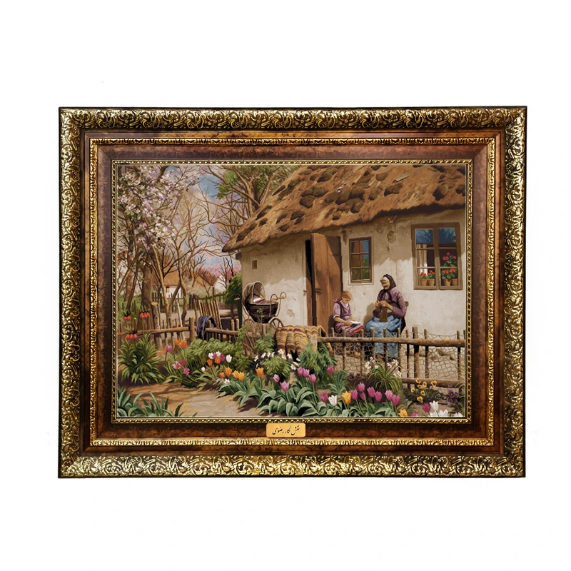 تابلو فرش ماشینی نقش نگار رضوی طرح منظره کد 1804KH