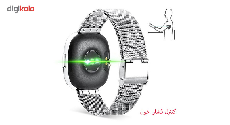 مچ بند هوشمند دابل سیکس مدل P2 به همراه بند اضافه استیل