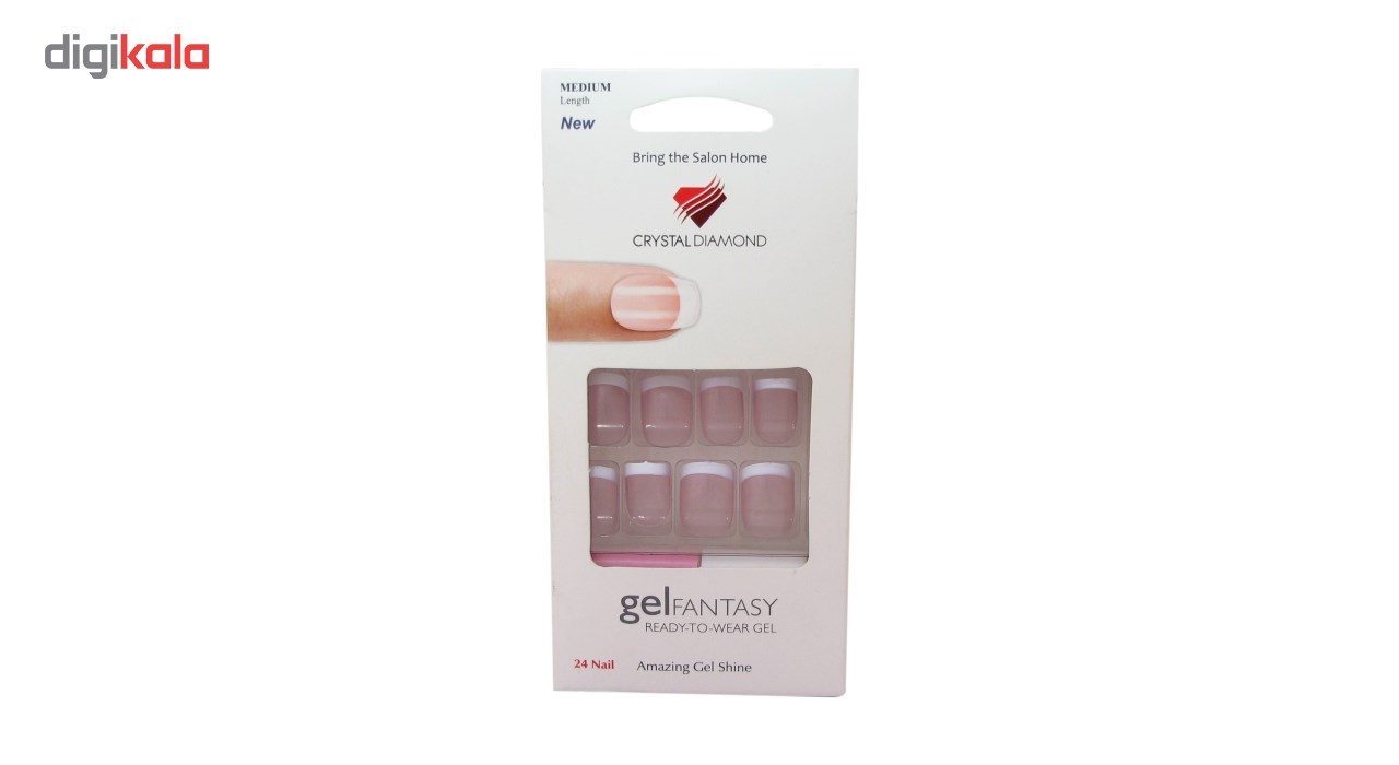 ناخن مصنوعی کریستال دایموند مدلP004  فرنچ بسته 24 عددی