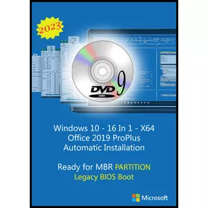 سیستم عامل Windows 10 X64 2023 16 IN 1 Legacy Bios DVD 9 - Office 2019 Pro Plus نشر مایکروسافت