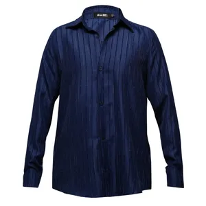 پیراهن آستین بلند یقه برگردان مردانه مدل 505DB