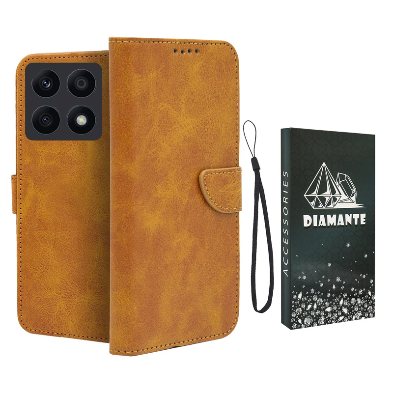 کیف کلاسوری دیامانته مدل Scusa Bk مناسب برای گوشی موبایل آنر X8A به همراه بند آویز