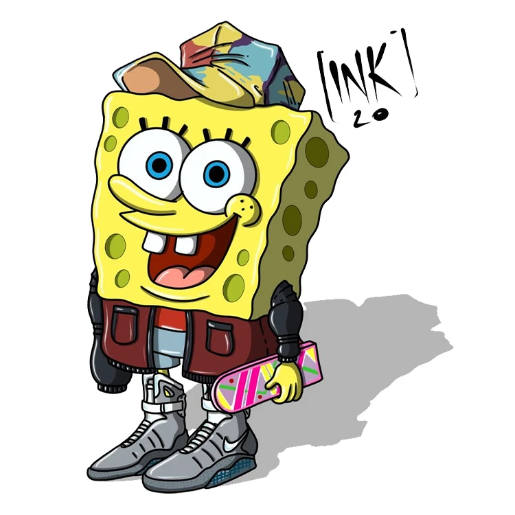 استیکر پارچه و لباس پاد آفرین مدل کارتونی باب اسفنجی کد S1541