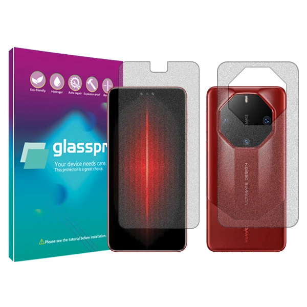 محافظ صفحه نمایش مات گلس پرو مدل Resistant مناسب برای گوشی موبایل هوآوی Mate 60 RS Ultimate به همراه محافظ پشت گوشی