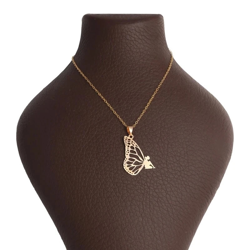 گردنبند طلا 18 عیار زنانه رضا گلد مدل پروانه
