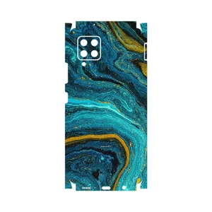 MAHOOT Turquoise marblewith golden streaks-FullSkin Cover Sticker for Samsung Galaxy A42